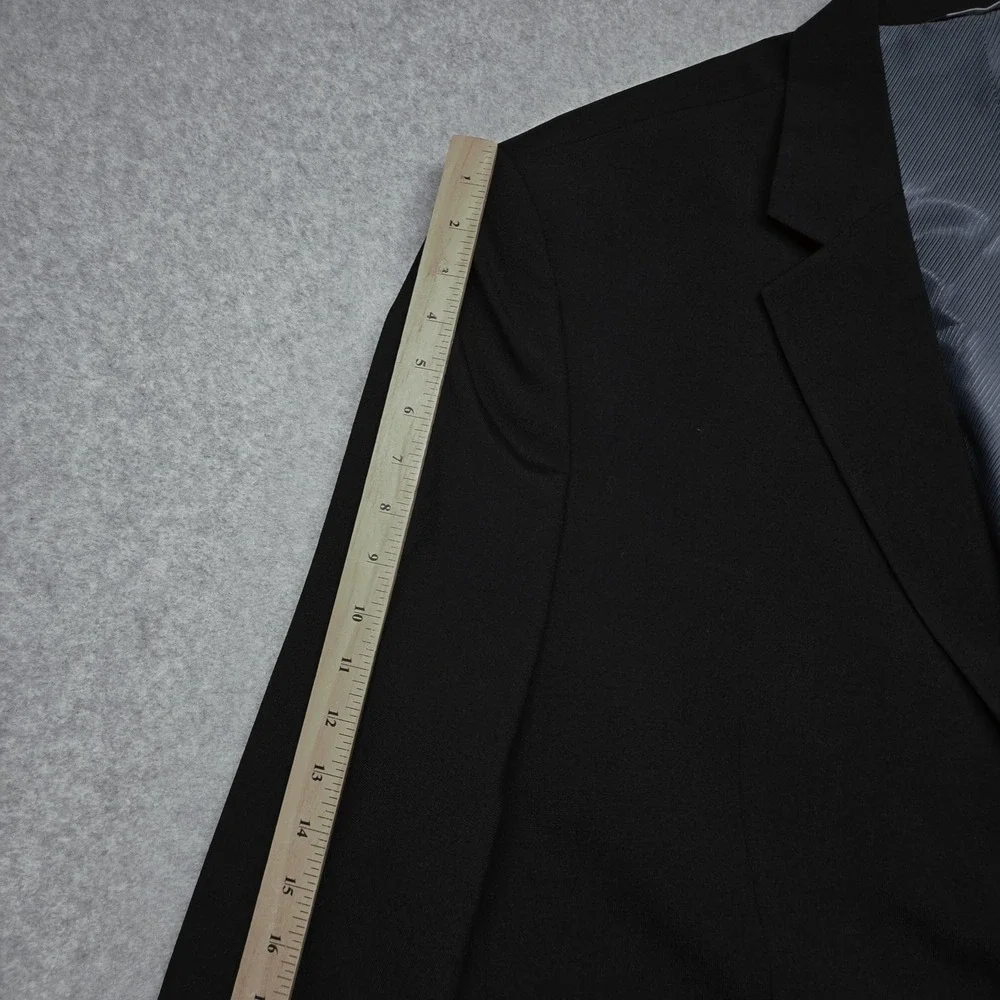Oak Hill Blazer Mens 52 Black Wool Stretch Two Button Big Tall Suit Jacket